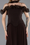 Robe de Soirée Midi Mousseline Brun ABU6037