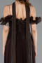 Robe de Soirée Midi Mousseline Brun ABU6037