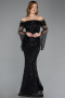 Robe Queue de Poisson Longue Squameuse Noir ABU5623