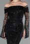 Robe Queue de Poisson Longue Squameuse Noir ABU5623