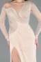 Robe De Soirée Dantelle Longue Beige ABU5618