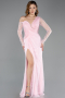 Robe De Soirée Dantelle Longue Poudre ABU5618