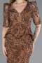 Robe De Soirée Squameuse Longue Cuivre ABU5621