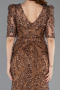 Robe De Soirée Squameuse Longue Cuivre ABU5621