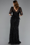 Robe De Soirée Squameuse Longue Noir ABU5621