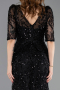 Robe De Soirée Squameuse Longue Noir ABU5621