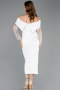 Robe de Cérémonie Midi Blanc ABK2522