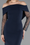 Robe de Cérémonie Midi Bleu Marine ABK2522