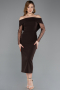 Robe de Cérémonie Midi Brun ABK2522