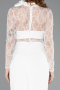 Robe de Cérémonie Midi Dantelle Blanc ABK2513