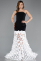 Robe de Soirée Longue Noir-Blanc ABU5635