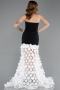 Robe de Soirée Longue Noir-Blanc ABU5635