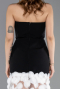 Robe de Soirée Longue Noir-Blanc ABU5635