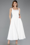 Robe de Cérémonie Midi Satin Blanc ABK2519