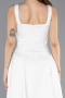 Robe de Cérémonie Midi Satin Blanc ABK2519