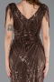 Robe de Soirée Longue Perlé Brun ABU5637