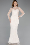 Robe de Soirée Longue Perlé Beige ABU5638