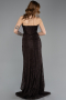 Robe de Soirée Longue Lacé Brun ABU5642