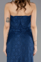 Robe de Soirée Longue Lacé Bleu Marine ABU5642