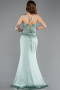 Robe de Soirée Longue Satin Turquoise ABU5646