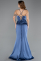 Robe de Soirée Longue Satin Indigo ABU5646