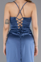 Robe de Soirée Longue Satin Indigo ABU5646