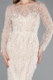 Robe de Soirée Longue Perlé Beige ABU5649