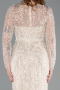 Robe de Soirée Longue Perlé Beige ABU5649