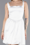Tenue de Soirée Courte Satin Blanc ABK2529