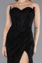 Robe de Soirée Longue Lacé Noir ABU5642