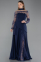 Robe de Soirée Longue Bleu Marine ABU5662