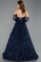 Robe de Soirée Longue Bleu Marine ABU5658