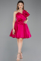 Robe de Cérémonie Courte Satin Fushia ABK2510