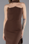 Robe Queue de Poisson Longue Brun ABU5627