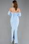 Robe de Soirée Longue Bleu clair ABU5629