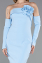 Robe de Soirée Longue Bleu clair ABU5629