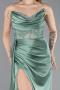 Robe De Soirée Satin Longue Menthe ABU6141