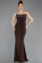 Robe Queue de Poisson Longue Brun ABU5680