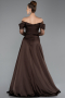 Robe De Soirée Satin Longue Brun ABU5054