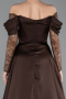Robe De Soirée Satin Longue Brun ABU5054