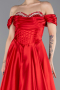 Robe De Soirée Satin Longue Rouge ABU5530