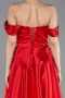 Robe De Soirée Satin Longue Rouge ABU5530