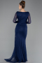 Robe De Soirée Dantelle Longue Bleu Marine ABU5588