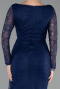 Robe De Soirée Dantelle Longue Bleu Marine ABU5588