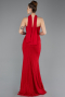 Robe de Soirée Longue Dantelle Rouge ABU5686