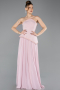 Robe de Soirée Longue Mousseline Poudre ABU5681