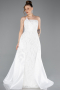 Robe De Soirée Perlé Longue Blanc ABU5511