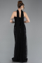 Robe de Soirée Longue Perlé Noir ABU5683