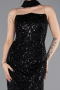Robe de Soirée Longue Perlé Noir ABU5683