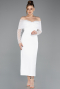 Robe de Cérémonie Midi Blanc ABK2533